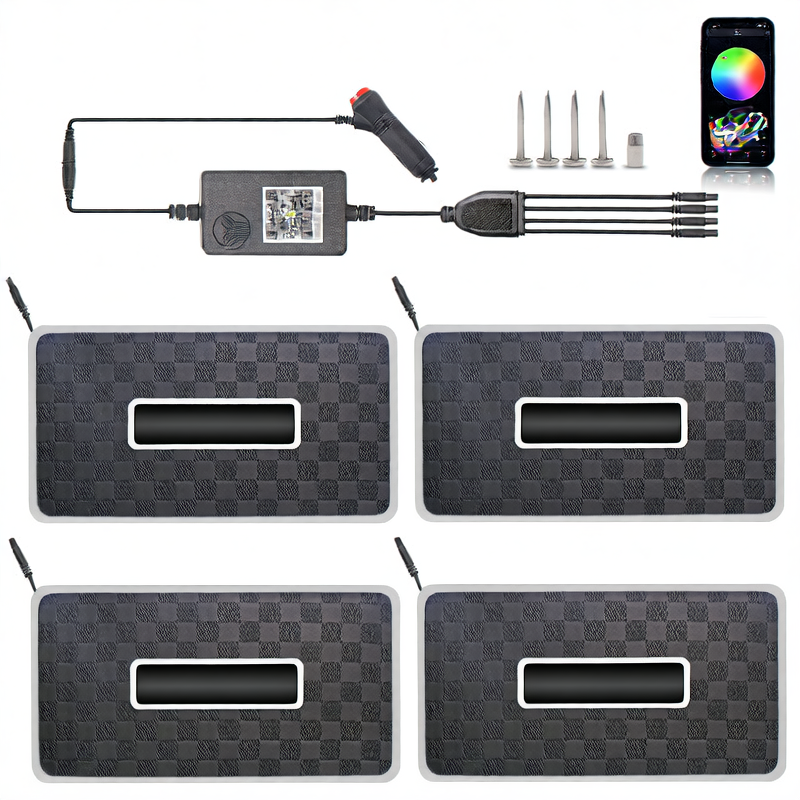 Multicolor LED Car Footwell Lights with Sound Activation